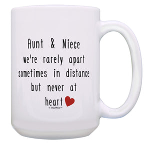 Gifts for Aunts Aunt & Niece Rarely Apart Aunt Birthday 15oz Coffee Mug Tea Cup