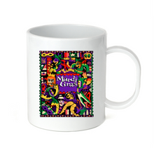 Load image into Gallery viewer, Coffee Cup Mug Travel 11 15 Oz Mardi Gras Holiday Festival