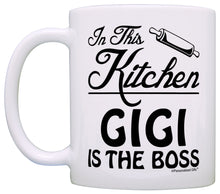 Load image into Gallery viewer, Birthday Gift For Grandma In This Kitchen Gigi is the Boss Coffee Mug Tea Cup