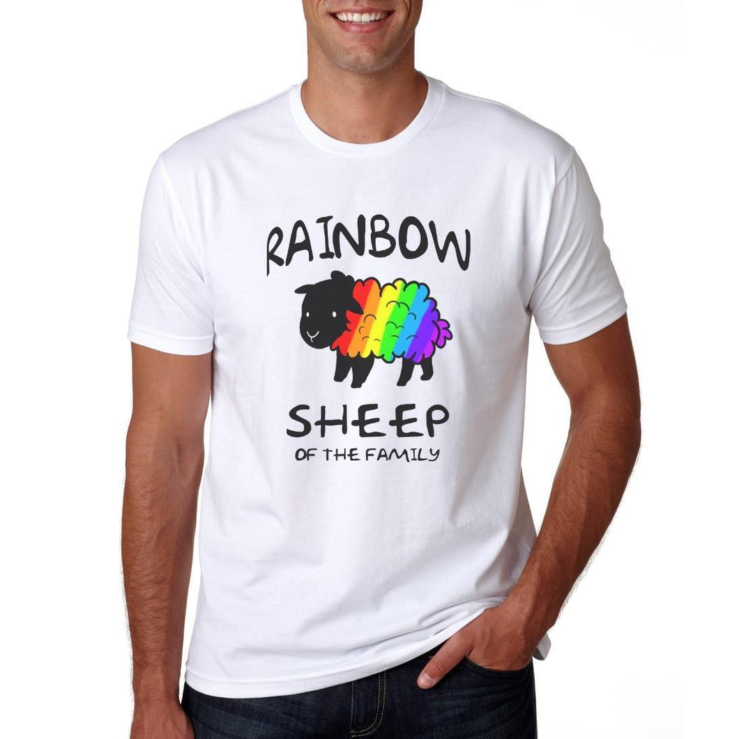 LGBT Rainbow Sheep Of The Family - T-Shirt Mens/Womens Tee - Rainbow Pride Love