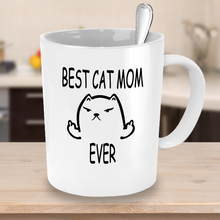 Load image into Gallery viewer, Best Cat Mom Ever Mug - Crazy Cat Lady Gift Cup for Girlfriend, Granny, Sister