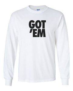 GOT 'EM JORDAN SATURDAY SNEAKER RELEASE MEN'S LONG SLEEVE T-SHIRT TEE - WHITE