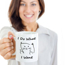 Load image into Gallery viewer, Funny Coffee Mug - I Do What I Want - Best Angry Cat Face Gift for Friend Family