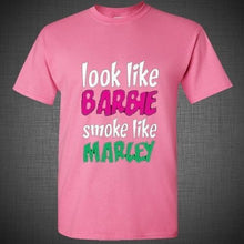 Load image into Gallery viewer, Look like Barbie Smoke like Marley reggae music weed marijuana bob t shirt tank