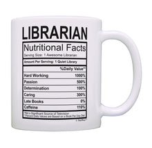 Load image into Gallery viewer, School Librarian Gift Librarian Nutritional Facts Librarian Coffee Mug Tea Cup