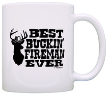 Load image into Gallery viewer, Firefighter Gifts Best Buckin&#39; Fireman Ever Deer Hunting Coffee Mug Tea Cup