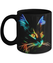 Load image into Gallery viewer, Lighting Cat Mug Version Black - 11oz Coffee Mug Tea Cup Gift