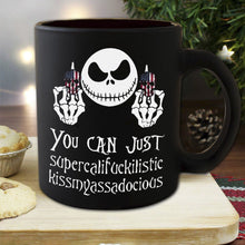 Load image into Gallery viewer, Jack Skellington You Can Just Supercali Mug Black Ceramic 11oz Coffee Tea Cup