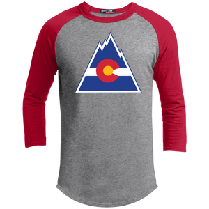 Colorado, Denver, Rockies, Hockey, Defunct, Retro, Jersey, Logo, 3/4 Sleeve T-Sh