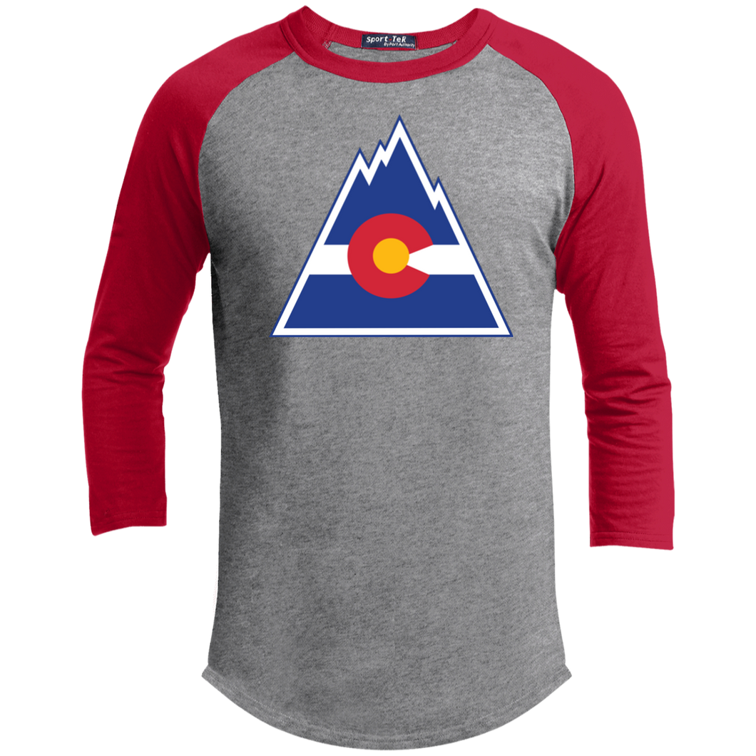 Colorado, Denver, Rockies, Hockey, Defunct, Retro, Jersey, Logo, 3/4 Sleeve T-Sh