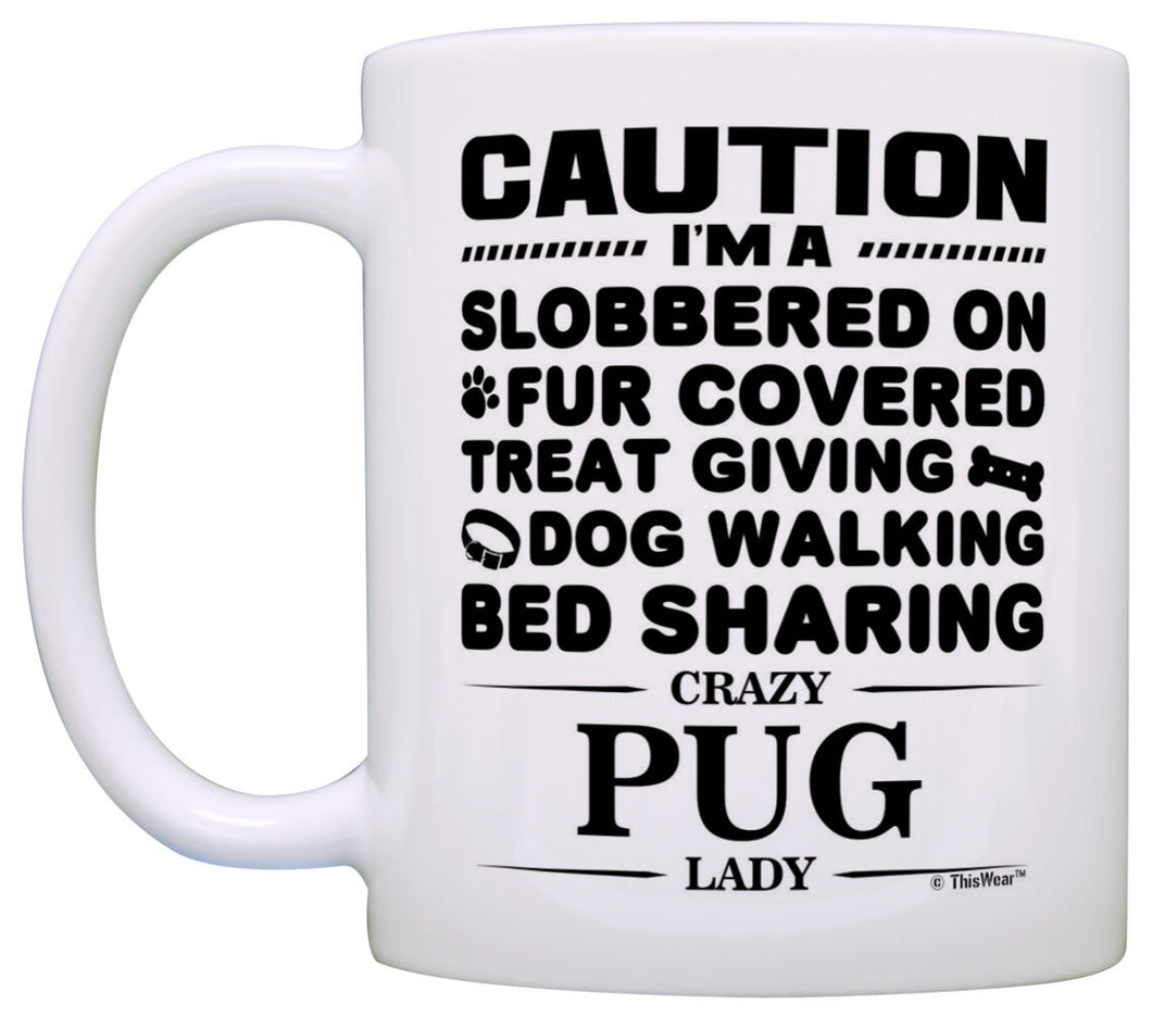 Dog Lover Gifts for Women Crazy Pug Lady Dog Mom Dog Owner Coffee Mug Tea Cup
