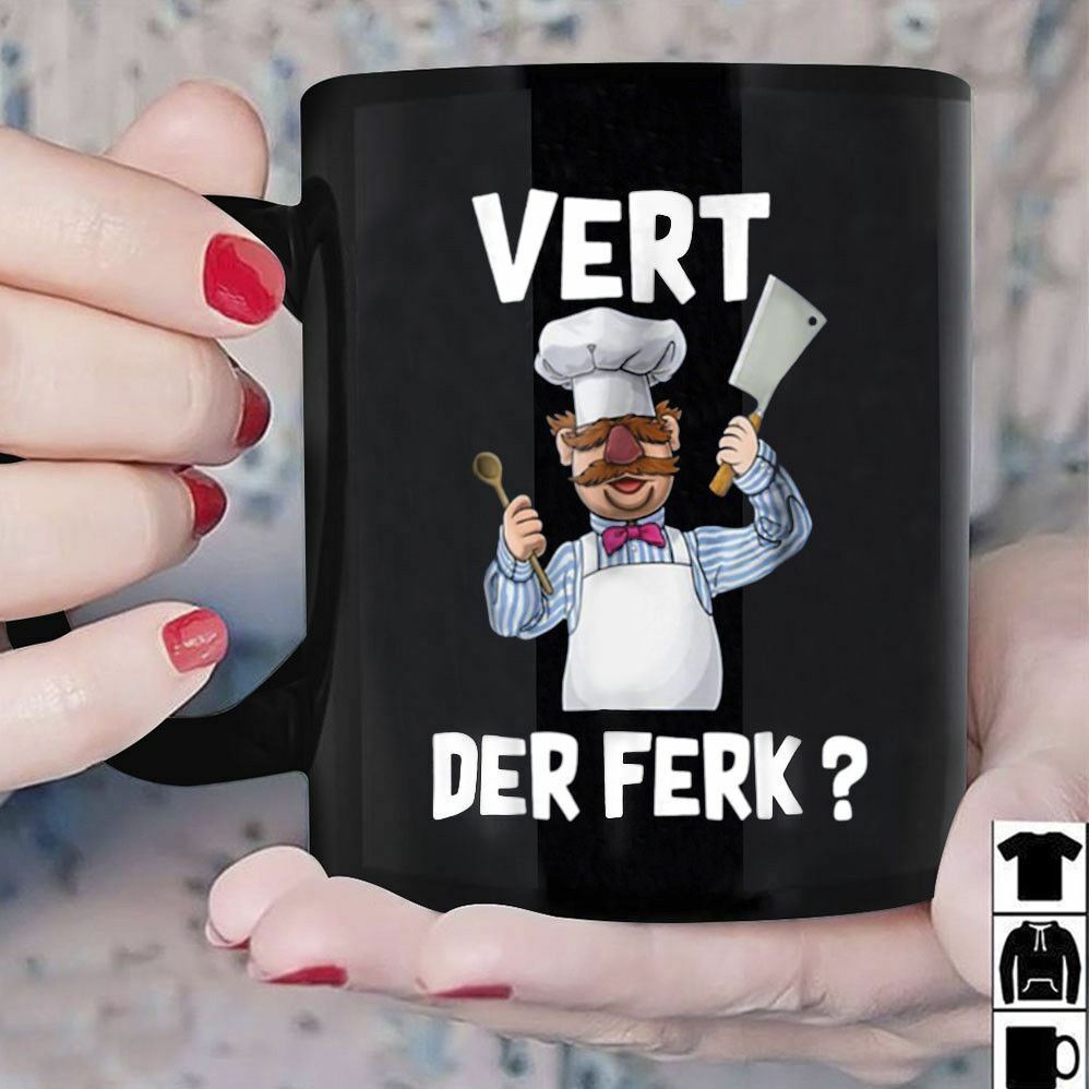 Vert Der Ferk Swedish Chef The Muppet Show Mug Black Ceramic 11oz Coffee Tea Cup