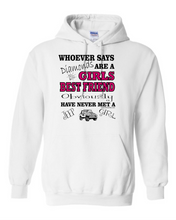 Load image into Gallery viewer, Gildan Hoodie Pullover Sweatshirt Whoever said Diamonds Girls Best Friend Jeep G