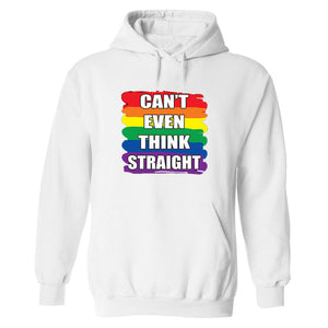 Gay Pride Hoodie Sweatshirt Rainbow Can't even Think Straight Lgbt lesbian men