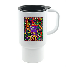 Load image into Gallery viewer, Coffee Cup Mug Travel 11 15 Oz Mardi Gras Holiday Festival