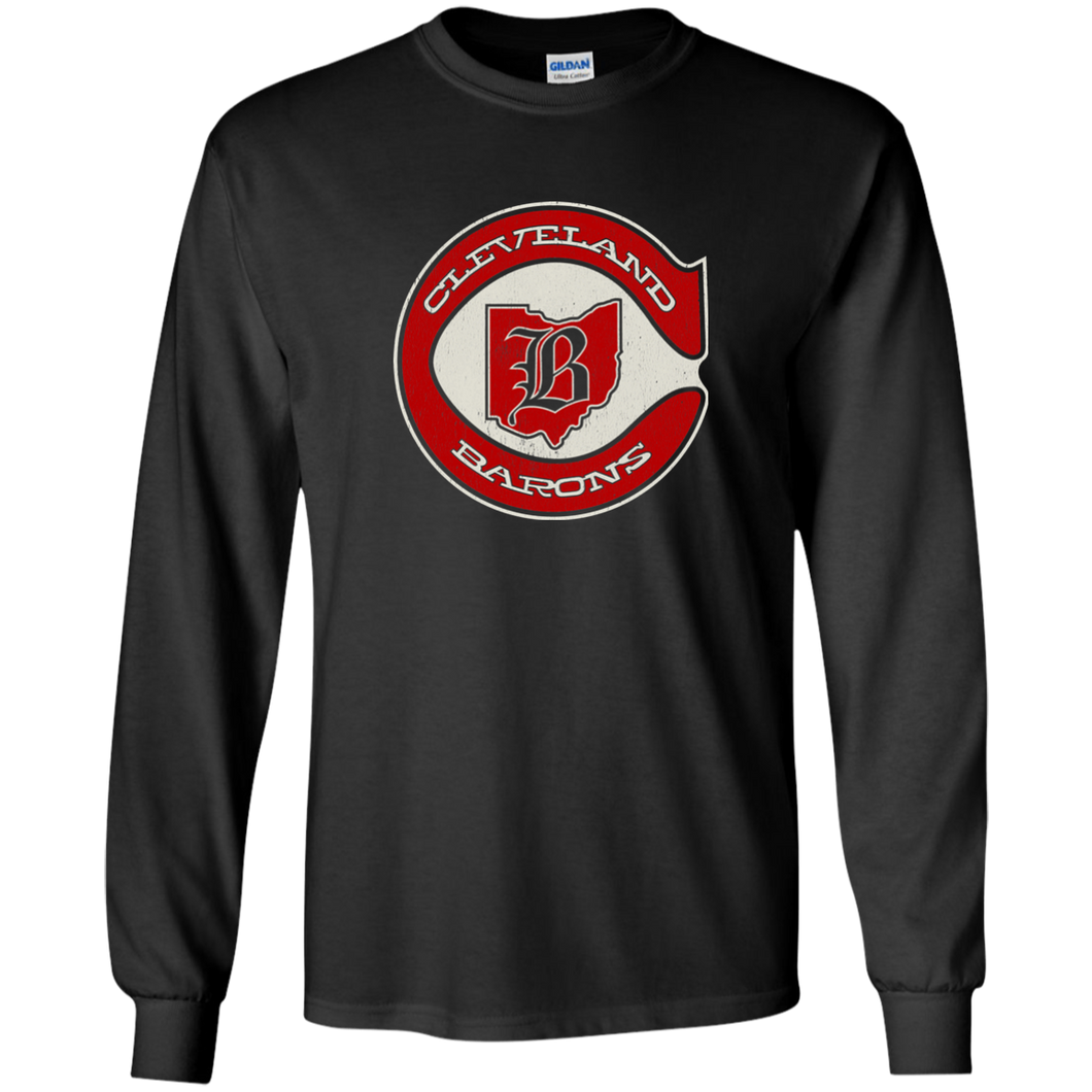 Cleveland Barons, Retro, Hockey Logo - G240 Gildan Long Sleeve T-Shirt