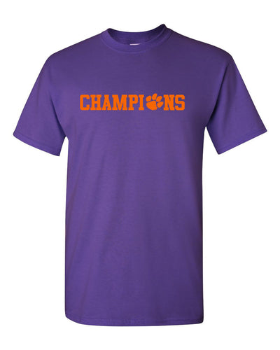 Clemson Tigers 2019 National Champions Men's T-Shirt New - Purple w/ Orange