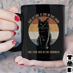 Black Cat Fleetwood Mac Rhiannon Lyrics Mug Black Ceramic 11oz Coffee Tea Cup