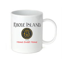 Load image into Gallery viewer, Coffee Cup Mug Travel 11 15 oz USA State Seal Rhode Island Home Sweet