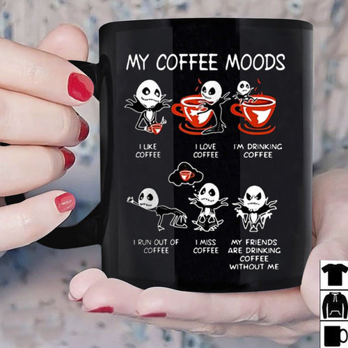 Jack Skellington My Coffee Moods Mug Coffee Lovers Black Ceramic 11oz Coffe Cup