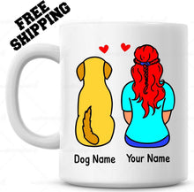 Load image into Gallery viewer, Personalized Custom Golden Retriever Mug with Names, Dog Lover Gift Dog Mom
