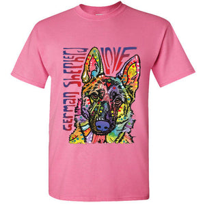 German Shepard T shirt Dog Love rainbow colors Tee S unisex cute funny top