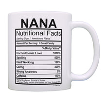 Load image into Gallery viewer, Nana Coffee Mug Nana Nutritional Facts Nana Birthday Gifts Coffee Mug Tea Cup