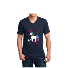 Load image into Gallery viewer, NEW unisex V Neck Born to Be A Unicorn proud rainbow cartoon T shirt tee top