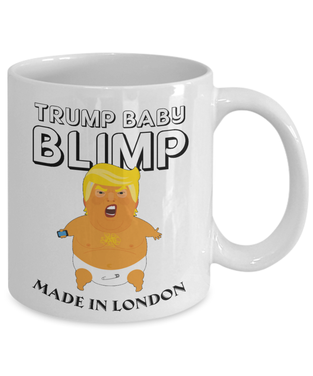 Angry Baby Trump Blimp Balloon London Funny Protest Donald Trump Coffee Mug Cup