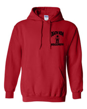 Load image into Gallery viewer, DEATH ROW RECORDS LEFT CHEST LOGO HOODED SWEATER HOODIE NEW - RED w/ BLACK