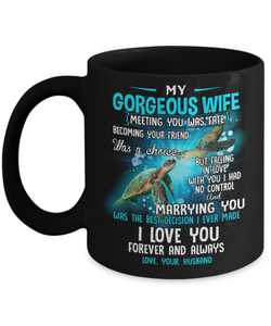 Husband Wife Coffee Mug Women Tea Cup Gift Meeting You Was Fate I Love You