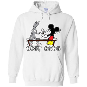 Disney BEST BUDS Weed Hoodie Funny Bugs Bunny Mickey Mouse Blunt smoking