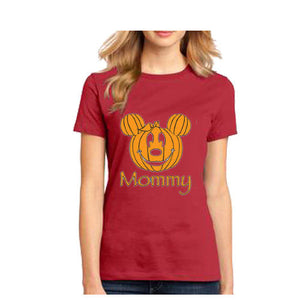 Halloween T Shirt Mommy Mom funny pumpkin head funny tee costume women's tee