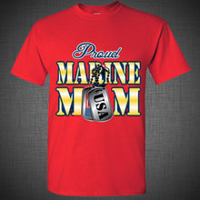 Load image into Gallery viewer, PROUD MARINE MOM US ARMY military navy cool present for mom t shirt tank top