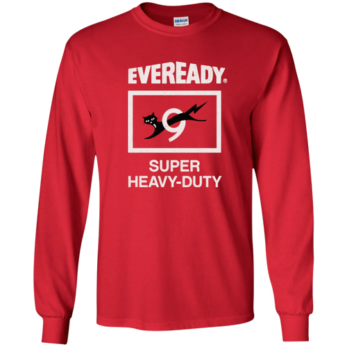 Eveready Retro Battery Logo, Black Cat, Nine Lives, AA - Long Sleeve T-Shirt