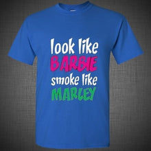 Load image into Gallery viewer, Look like Barbie Smoke like Marley reggae music weed marijuana bob t shirt tank