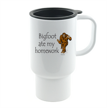 Load image into Gallery viewer, Coffee Cup Mug Travel 11 15 oz Funny School Excuse Bigfoot Ate My Homework