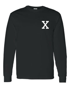 MALCOLM X LEFT CHEST MEN'S LONG SLEEVE T-SHIRT TEE BHM BLACK HISTORY NEW - BLACK