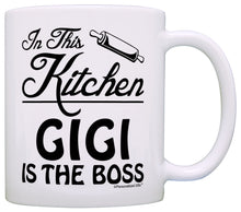 Load image into Gallery viewer, Birthday Gift For Grandma In This Kitchen Gigi is the Boss Coffee Mug Tea Cup