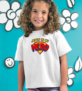 Infant Creeper Bodysuit One Piece T-shirt Jesus Is My Hero k-340