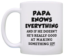 Load image into Gallery viewer, Funny Grandpa Gifts Papa Grandpa Knows Everything Papa Coffee Mug Tea Cup