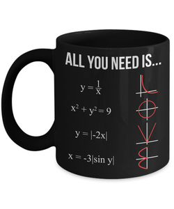 All You Need Is Love Math Equation - 11OZ Coffee Mug Tea Cup Gift