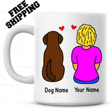 Load image into Gallery viewer, Personalized Custom Golden Retriever Mug with Names, Dog Lover Gift Dog Mom