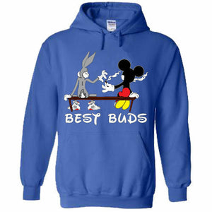 Disney BEST BUDS Weed Hoodie Funny Bugs Bunny Mickey Mouse Blunt smoking