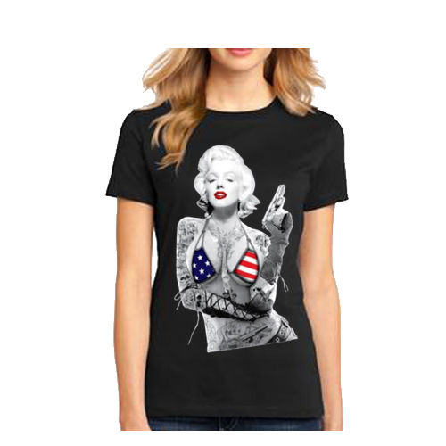 New Fashion womens T shirt Marilyn Monroe Bikini USA Casual T Tank top