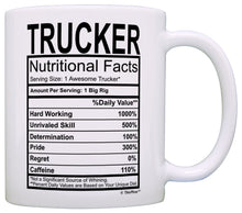 Load image into Gallery viewer, Truck Driver Gifts Trucker Nutritional Facts Label Trucking Coffee Mug Tea Cup