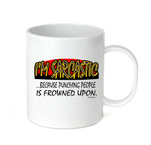 Load image into Gallery viewer, Coffee Cup Travel Mug 11 15 I'm Sarcastic Becausing Punching People Frowned On