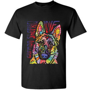 German Shepard T shirt Dog Love rainbow colors Tee S unisex cute funny top