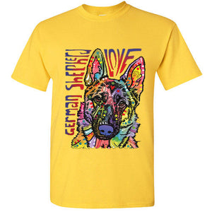 German Shepard T shirt Dog Love rainbow colors Tee S unisex cute funny top