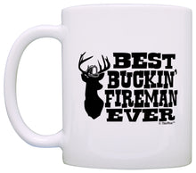 Load image into Gallery viewer, Firefighter Gifts Best Buckin&#39; Fireman Ever Deer Hunting Coffee Mug Tea Cup